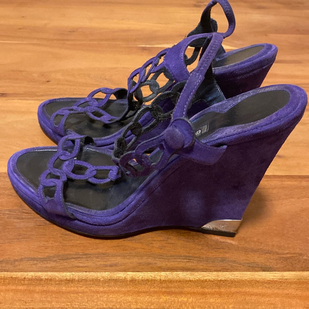 Giorgio Armani sandals,  purple/blue velvet.size 38